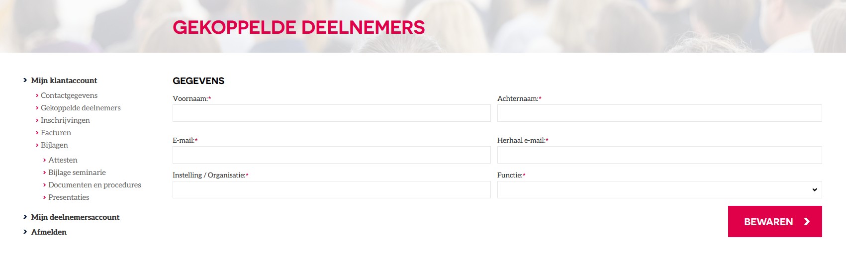 gegevens deelnemers invoegen