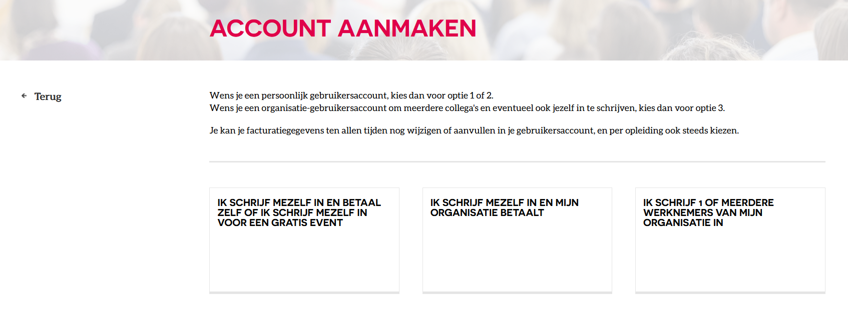 keuze uit drie mogelijkheden