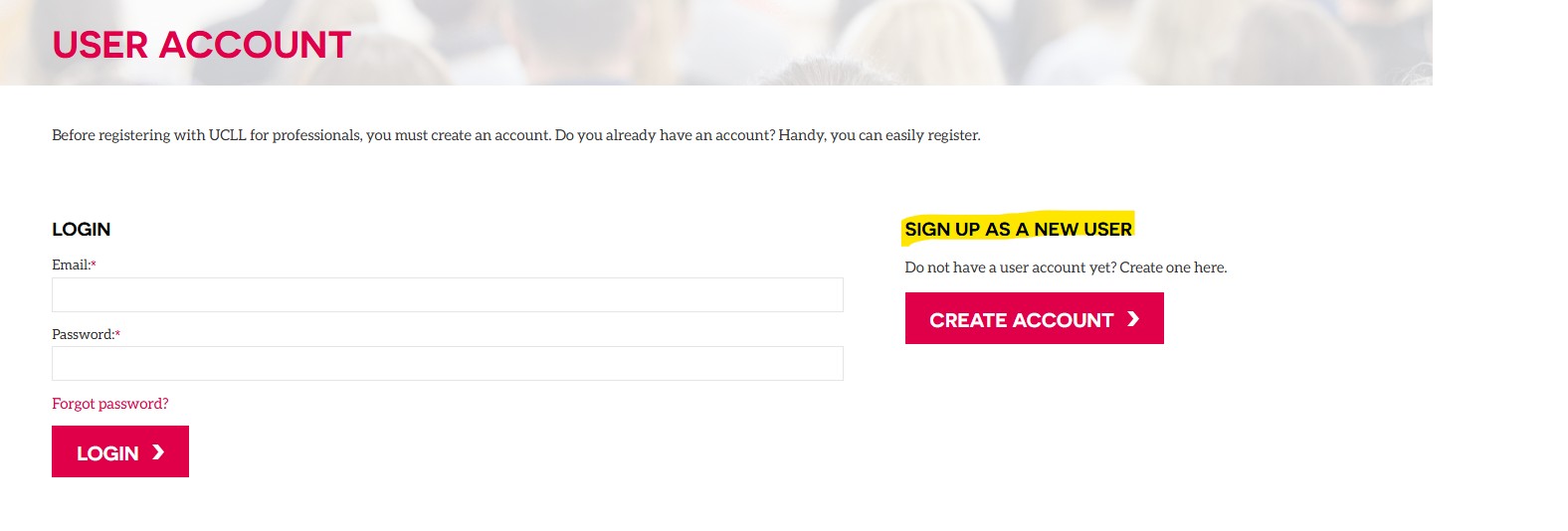 sign up as a new user