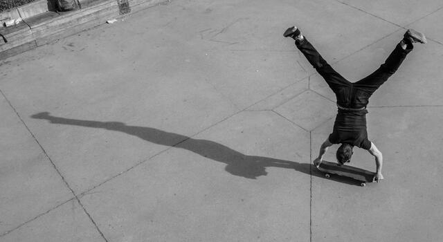 handstad op skateboard
