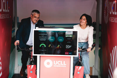 Steven Vandeput en Zuhal Demir op de fiets
