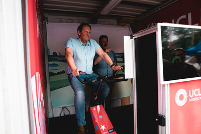 Peter op de energiefiets