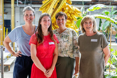 onderzoekers v.l.n.r. Mie-ke Vanbergen, Gaëlle Hendrickx, Reinhilde Christis en Mia Claes