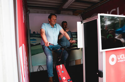 Peter op de energiefiets